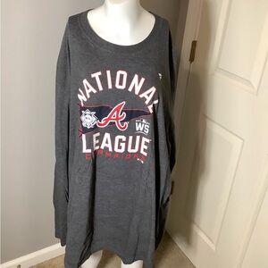 Men Fanatics 2XL Atlanta Braves National League Champions Long Sleeve Shirt